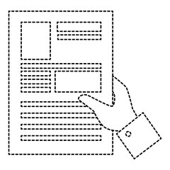 hands human with document paper isolated icon