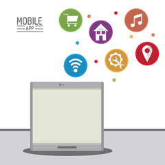 Mobile app technology icon vector illustration graphic design