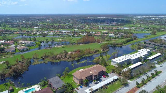 Aerial tour Naples Florida after Hurricane Irma
