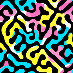 Seamless brushpen textile doodle pattern grunge texture