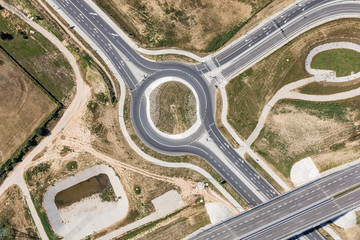 aerial view of roundabout