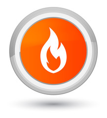 Fire flame icon prime orange round button