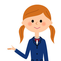 説明する女子高生