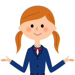 両手を広げる女子高生