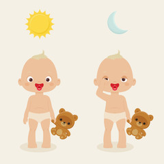 Active and sleepy baby