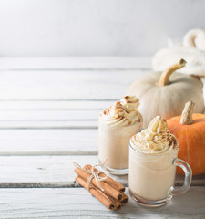 Pumpkins spice latte with pumpkins