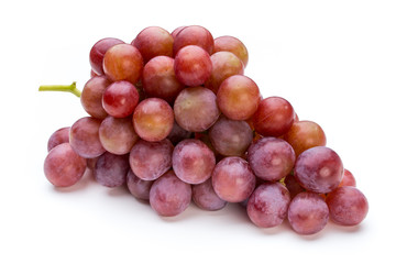 Ripe red grape isolated on white.