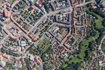 aerial view of the city center