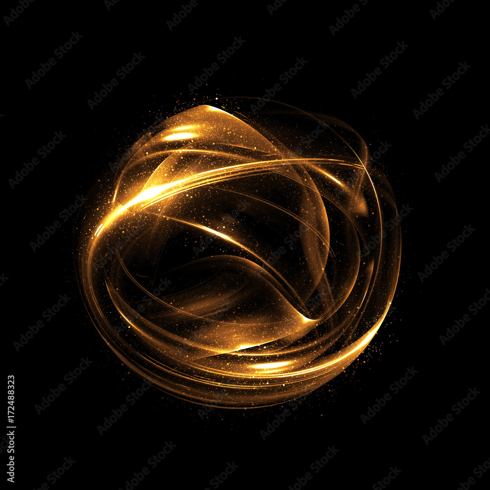 Wall mural abstract background. luminous swirling. elegant glowing circle. big data cloud. light ring..sparking