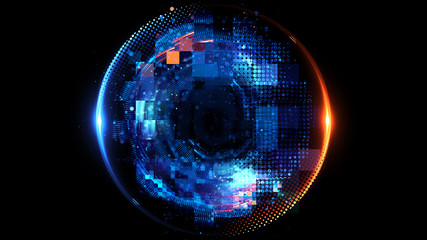 Abstract background. luminous swirling. Elegant glowing circle. Big data cloud. Light ring..Sparking particle. Space tunnel. Colorful ellipse. Glint sphere. Bright border. Magic portal. Energy ball.