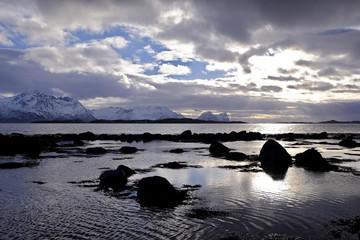 Fototapeta na wymiar Winter Sunset of Senja, Norway, Scandinavia, Europe