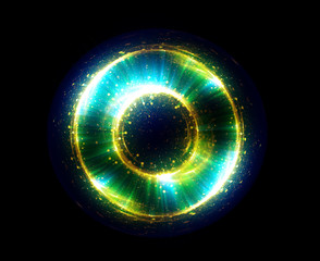 Abstract background. luminous swirling. Elegant glowing circle. Big data cloud. Light ring..Sparking particle. Space tunnel. Colorful ellipse. Glint sphere. Bright border. Magic portal. Energy ball.