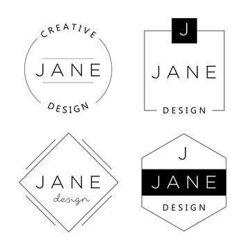 Set Of Personal Logo Templates. Basic Elements For Branding.
