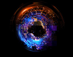 Abstract background. luminous swirling. Elegant glowing circle. Big data cloud. Light ring..Sparking particle. Space tunnel. Colorful ellipse. Glint sphere. Bright border. Magic portal. Energy ball.