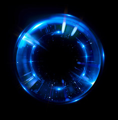 Abstract background. luminous swirling. Elegant glowing circle. Big data cloud. Light ring..Sparking particle. Space tunnel. Colorful ellipse. Glint sphere. Bright border. Magic portal. Energy ball.