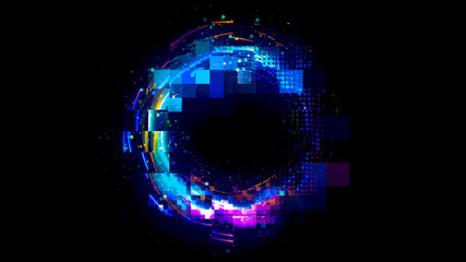 Abstract background. luminous swirling. Elegant glowing circle. Big data cloud. Light ring..Sparking particle. Space tunnel. Colorful ellipse. Glint sphere. Bright border. Magic portal. Energy ball.
