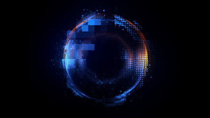 Abstract background. luminous swirling. Elegant glowing circle. Big data cloud. Light ring..Sparking particle. Space tunnel. Colorful ellipse. Glint sphere. Bright border. Magic portal. Energy ball.