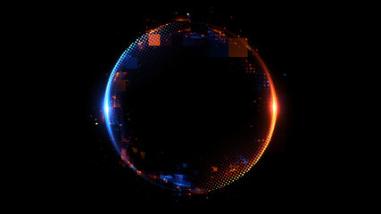 Abstract background. luminous swirling. Elegant glowing circle. Big data cloud. Light ring..Sparking particle. Space tunnel. Colorful ellipse. Glint sphere. Bright border. Magic portal. Energy ball.