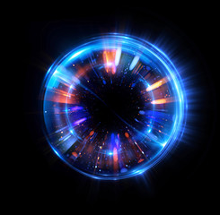Abstract background. luminous swirling. Elegant glowing circle. Big data cloud. Light ring..Sparking particle. Space tunnel. Colorful ellipse. Glint sphere. Bright border. Magic portal. Energy ball.