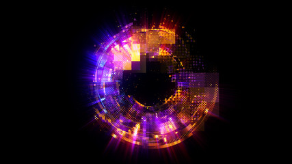 Abstract background. luminous swirling. Elegant glowing circle. Big data cloud. Light ring..Sparking particle. Space tunnel. Colorful ellipse. Glint sphere. Bright border. Magic portal. Energy ball.