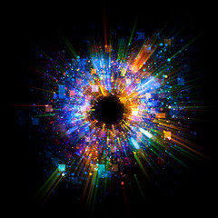 Abstract background. luminous swirling. Elegant glowing circle. Big data cloud. Light ring..Sparking particle. Space tunnel. Colorful ellipse. Glint sphere. Bright border. Magic portal. Energy ball.