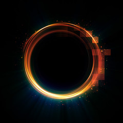 Abstract background. luminous swirling. Elegant glowing circle. Big data cloud. Light ring..Sparking particle. Space tunnel. Colorful ellipse. Glint sphere. Bright border. Magic portal. Energy ball.
