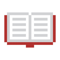 Pixel book pixel art cartoon retro game style