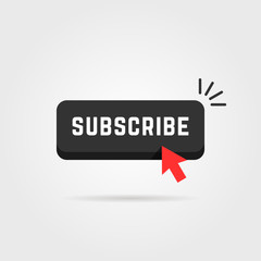 black subscribe button with shadow