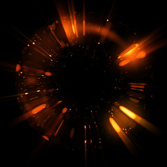 Abstract spacescape, black hole. Star on dark background. Magic explosion star with particles. .Speed of light. Motion blur. Journey to the universe. Lights trail using zoom. light warp speed. Nebula