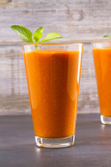 Fruit and berry smoothie, milkshake, vertical