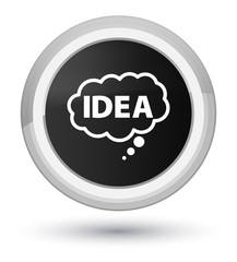 Idea bubble icon prime black round button