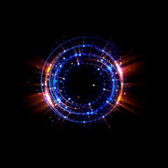 Abstract background. luminous swirling. Elegant glowing circle. Big data cloud. Light ring..Sparking particle. Space tunnel. Colorful ellipse. Glint sphere. Bright border. Magic portal. Energy ball.