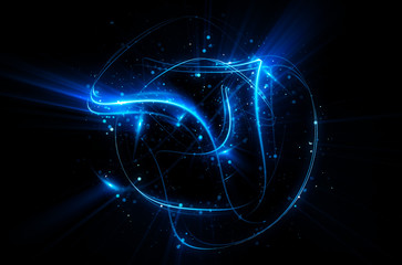 Abstract background. luminous swirling. Elegant glowing circle. Big data cloud. Light ring..Sparking particle. Space tunnel. Colorful ellipse. Glint sphere. Bright border. Magic portal. Energy ball.
