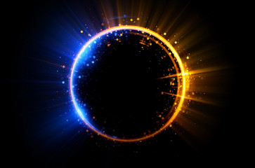 Abstract background. luminous swirling. Elegant glowing circle. Big data cloud. Light ring..Sparking particle. Space tunnel. Colorful ellipse. Glint sphere. Bright border. Magic portal. Energy ball.
