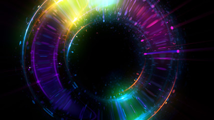Abstract background. luminous swirling. Elegant glowing circle. Big data cloud. Light ring..Sparking particle. Space tunnel. Colorful ellipse. Glint sphere. Bright border. Magic portal. Energy ball.