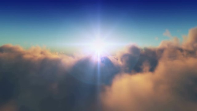 fly over clouds 4k