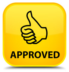 Approved (thumbs up icon) special yellow square button