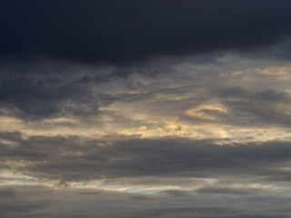 Red sunset, thick clouds