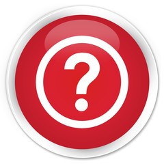 Question icon premium red round button
