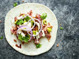 rustic mexican american pulled pork tacos