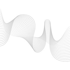 Smooth grey waves. Abstract vector lines. Blend