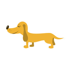 Funny cartoon dog illustration on white background.