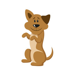 Funny cartoon dog illustration on white background.