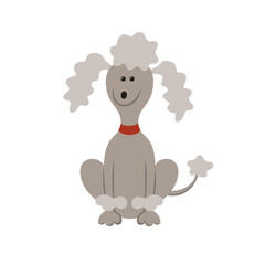 Funny cartoon dog illustration on white background.
