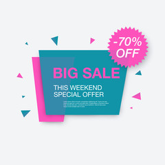 Weekend sale banner, special offer