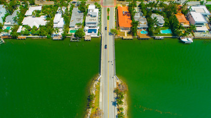 Aerial view of Venetian Islands, Miami Beach, South Beach, Florida, USA.