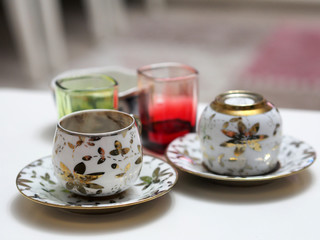 turkish coffee cup and coffee fal