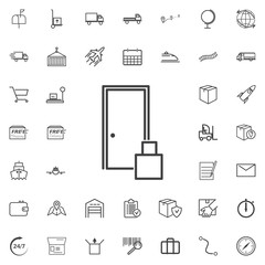 Delivery to door line icon logistics transportation parcel shipping delivery icons set Flat isolated on the white background. Vector illustration.Trendy style for graphic design logo