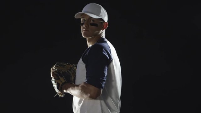 Closeup of baseball players face