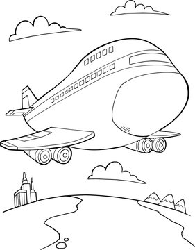 Jumbo Jet Aircraft Vector Illustration Art